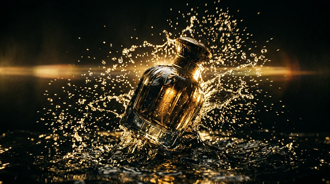 Aqua Noir — AI perfume ad frame