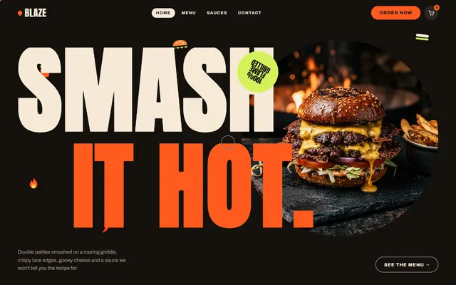 BLAZE Burger Co. website