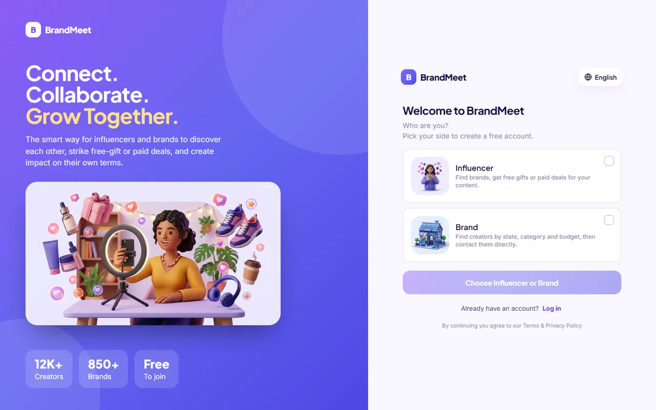 BrandMeet website homepage