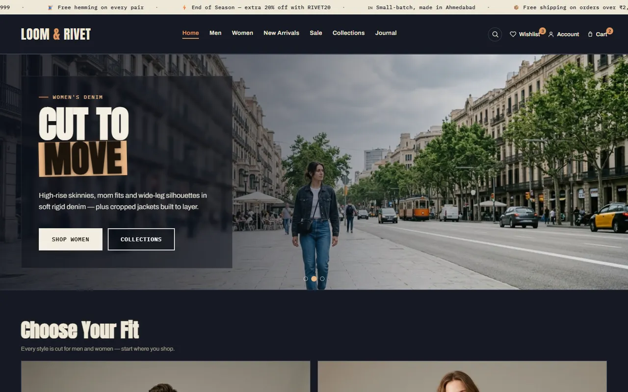 Loom & Rivet website homepage